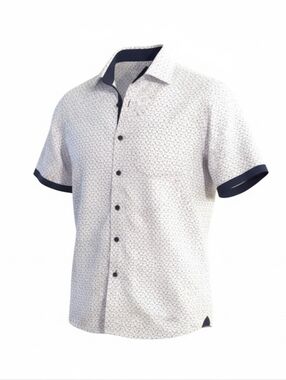 Silver Stone Men's Printed Short Sleeve Button Down Modern Fit Shirt Size M
